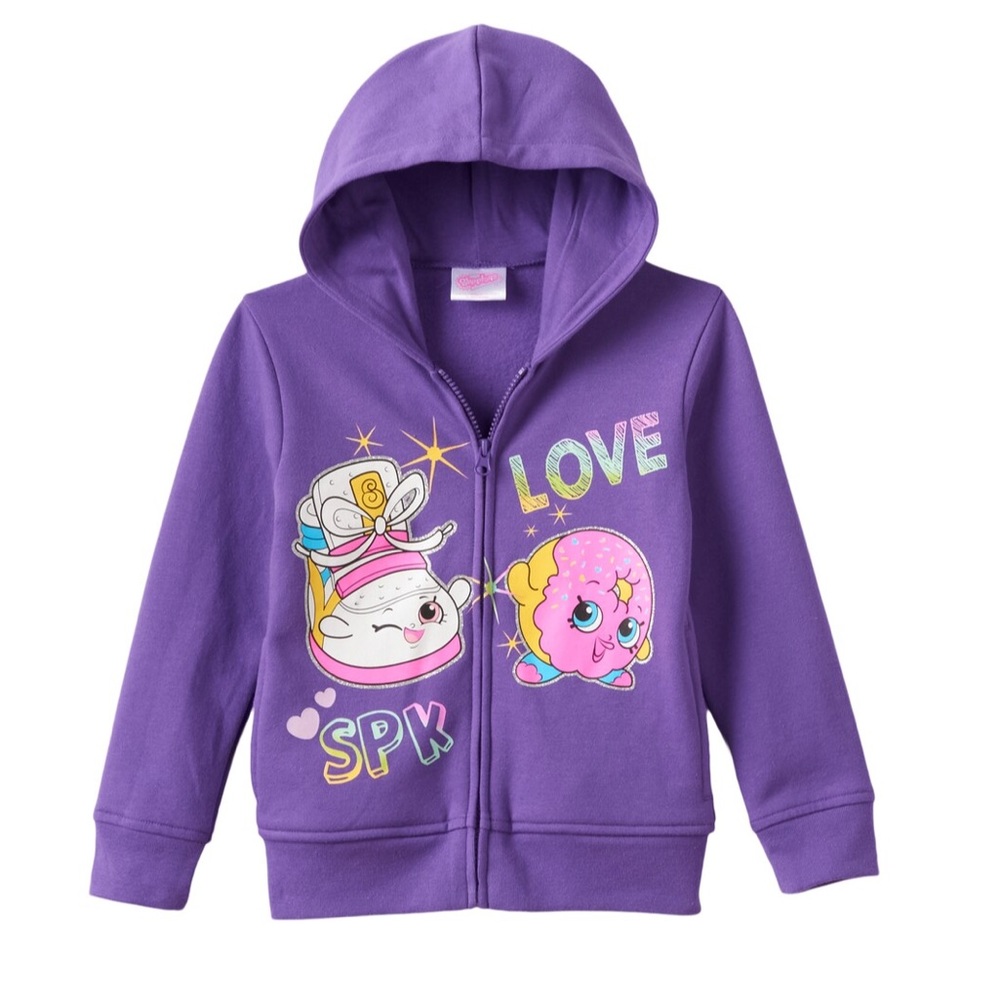 Shopkins purple zip hoodie jacket size 4
